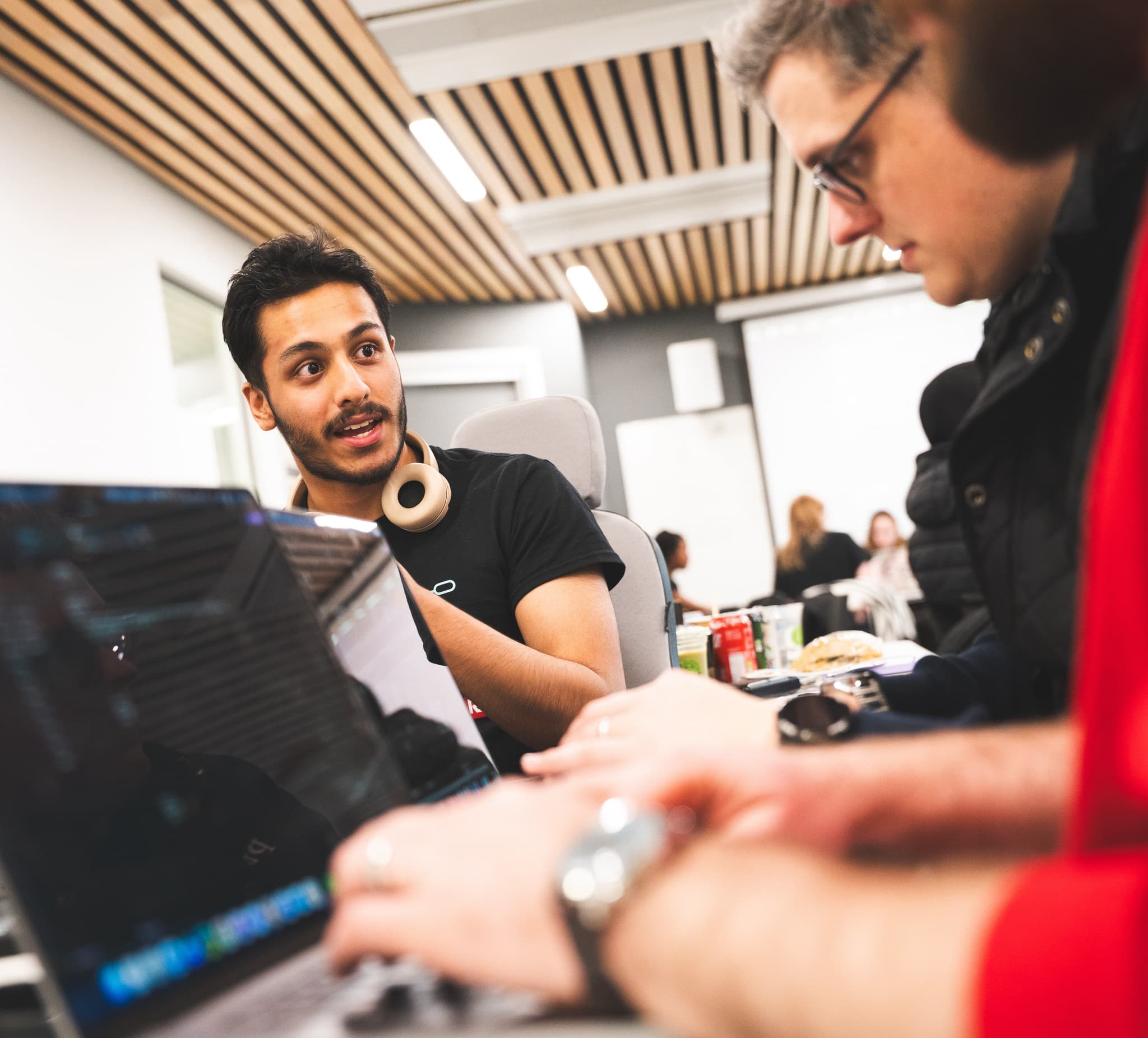 Attendees working on their hackathon project at LeedsHack 2025